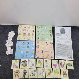 🌴3/$15🌴 Cute Vintage Easter Bingo Game Kids Fun Play Time